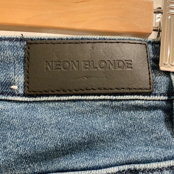 Neon Blonde Blondie Mid Rise Tie Up Blue Valentine Skinny Jeans - Picture 10 of 16